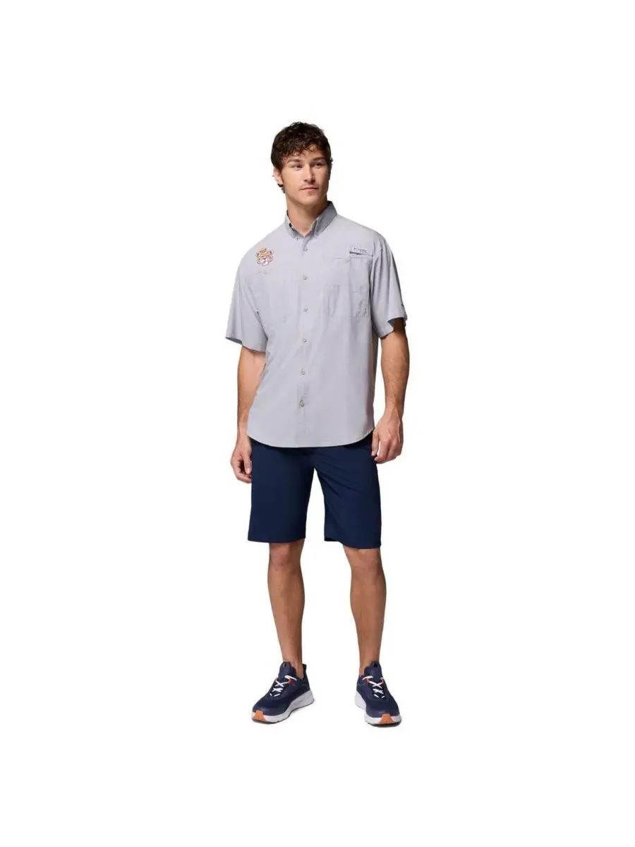 Columbia Мужская серая рубашка на пуговицах LSU Tigers Tamiami Omni-Shade — изображение 4 из 5, серый