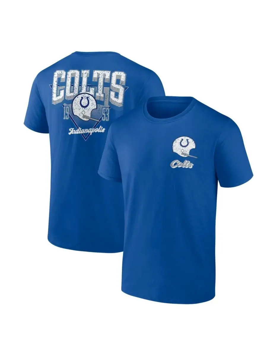 Мужская футболка Royal Indianapolis Colts Never Over Fanatics — изображение 1 из 3, королевский