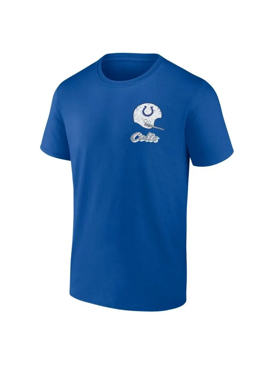 Мужская футболка Royal Indianapolis Colts Never Over Fanatics — изображение 2 из 3, королевский