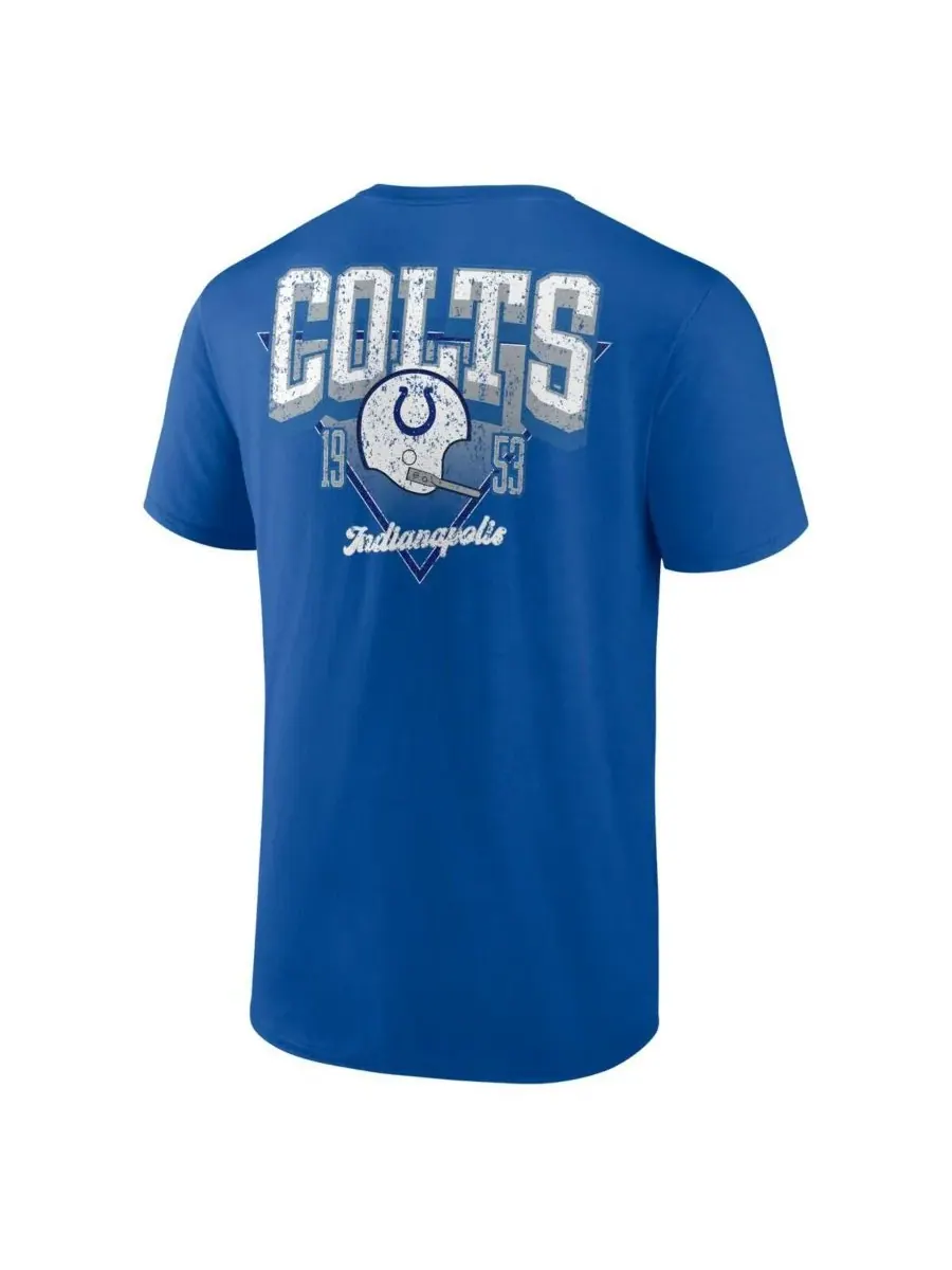 Мужская футболка Royal Indianapolis Colts Never Over Fanatics — изображение 3 из 3, королевский