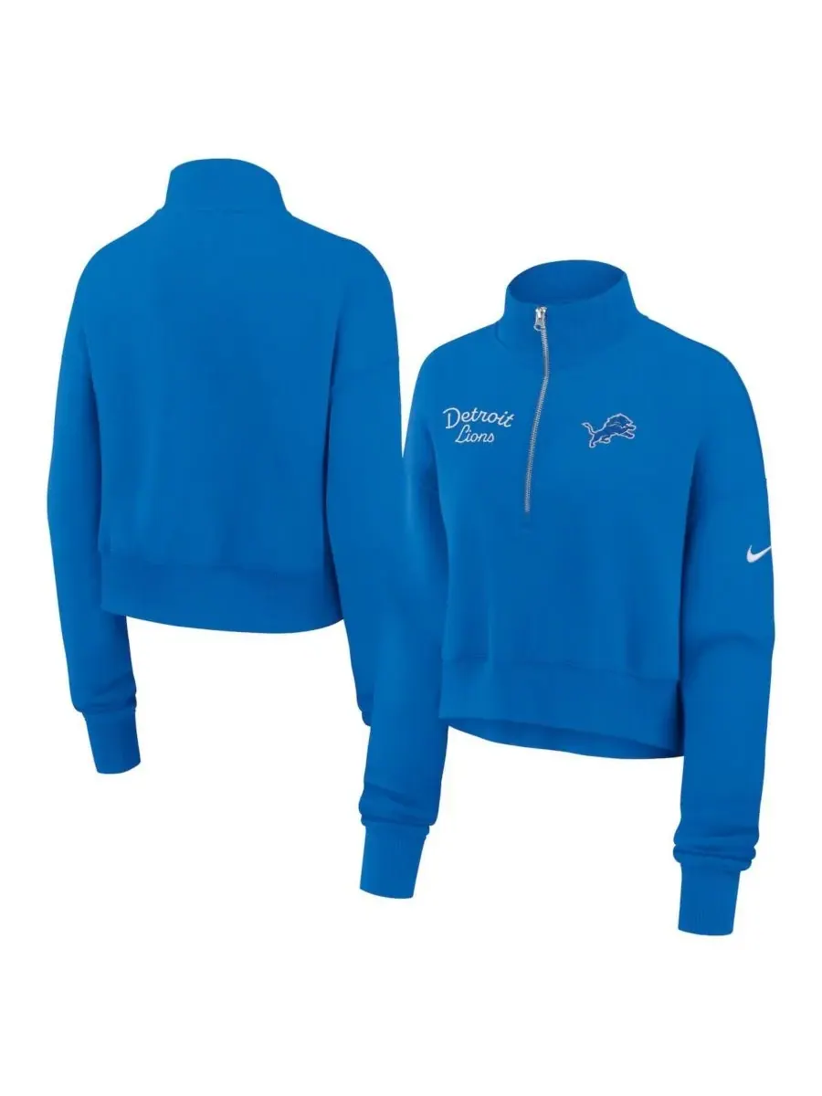 Fanatics Женская синяя толстовка Nike Detroit Lions Primetime Phoenix с половинной молнией — изображение 1 из 2, синий