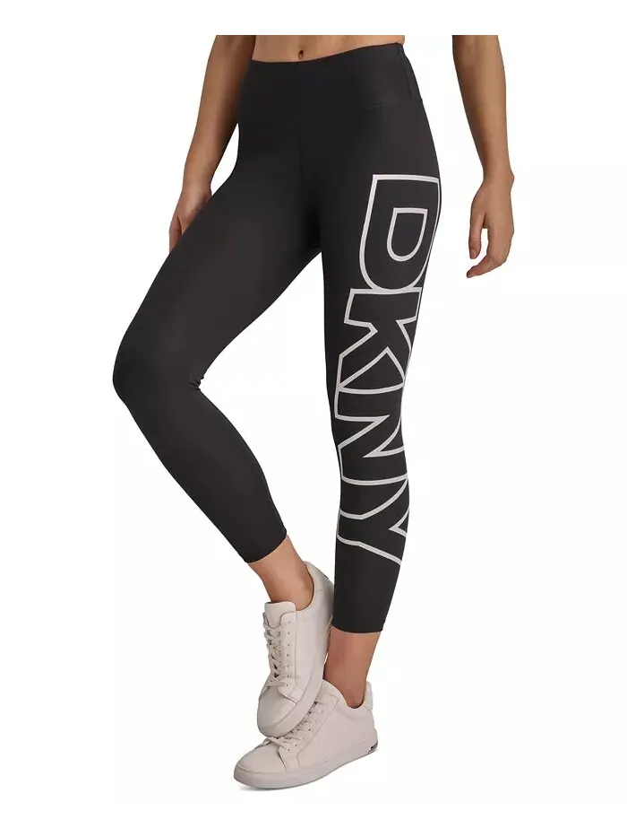 Женские леггинсы с высокой посадкой и графическим логотипом длиной 7/8 DKNY
