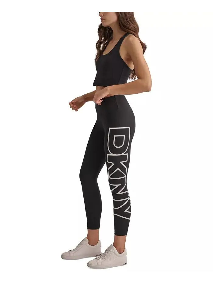 Женские леггинсы с высокой посадкой и графическим логотипом длиной 7/8 DKNY — изображение 3 из 6