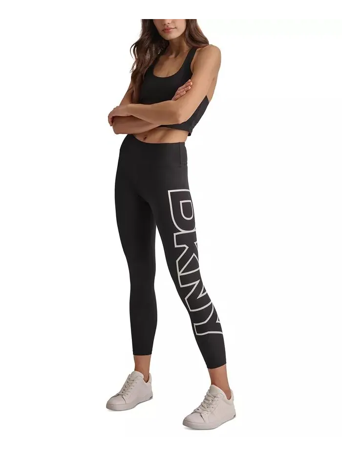 Женские леггинсы с высокой посадкой и графическим логотипом длиной 7/8 DKNY — изображение 5 из 6