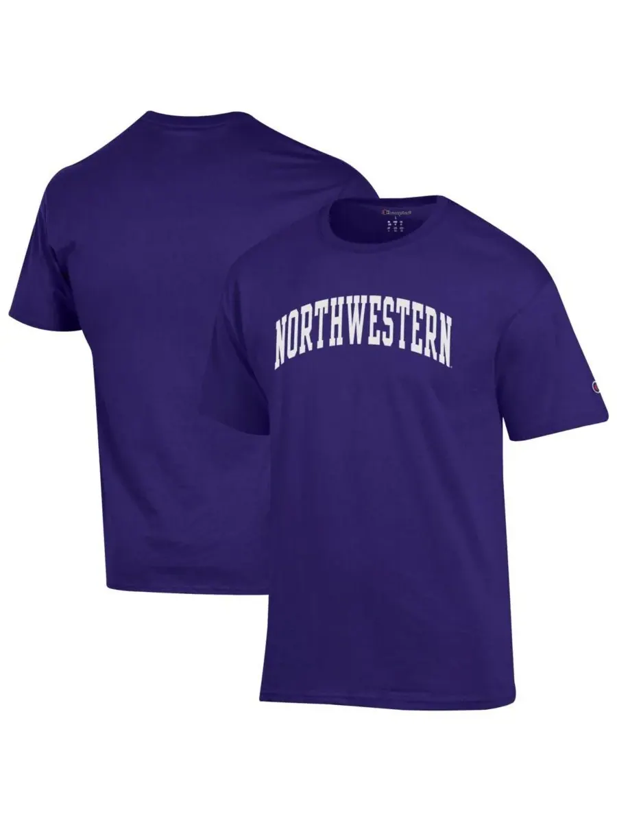 Champion Мужская фиолетовая базовая футболка Northwestern Wildcats с арочным верхом — изображение 1 из 3, фиолетовый