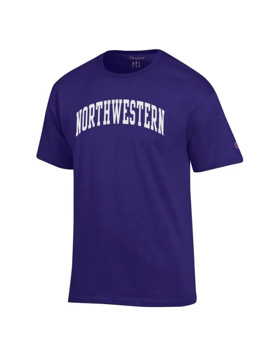 Champion Мужская фиолетовая базовая футболка Northwestern Wildcats с арочным верхом — изображение 2 из 3, фиолетовый