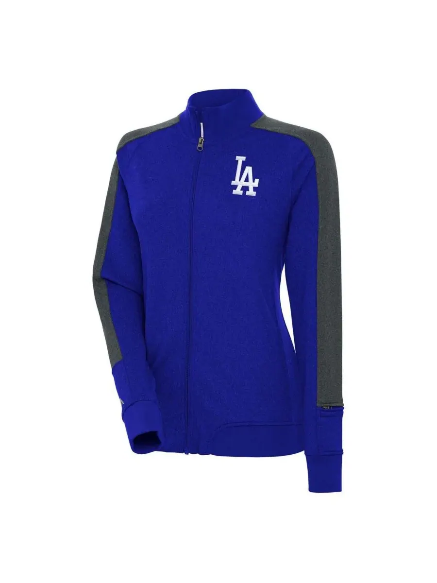 Женская спортивная куртка на молнии с символикой команды Los Angeles Dodgers Strike Royal Antigua — изображение 1 из 1
