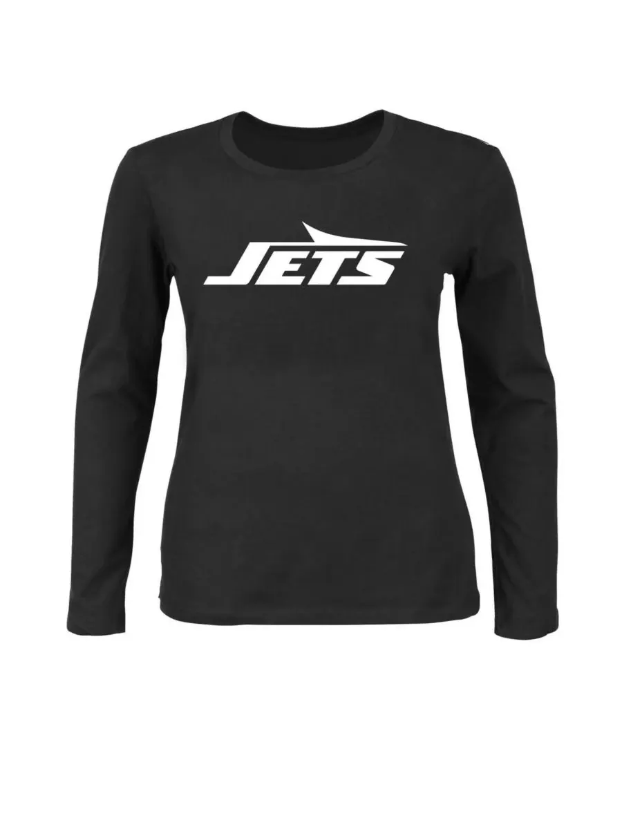 Fanatics Женская черная футболка с длинным рукавом New York Jets больших размеров — изображение 1 из 1, черный