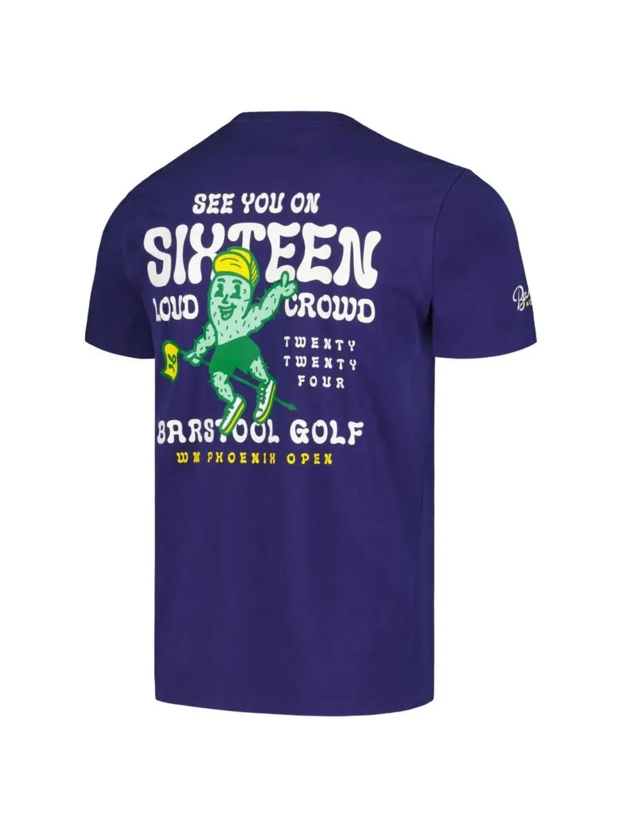 Barstool Golf Мужская темно-синяя футболка WM Phoenix Open See You On Sixteen Cactus — изображение 3 из 3, темно-синий
