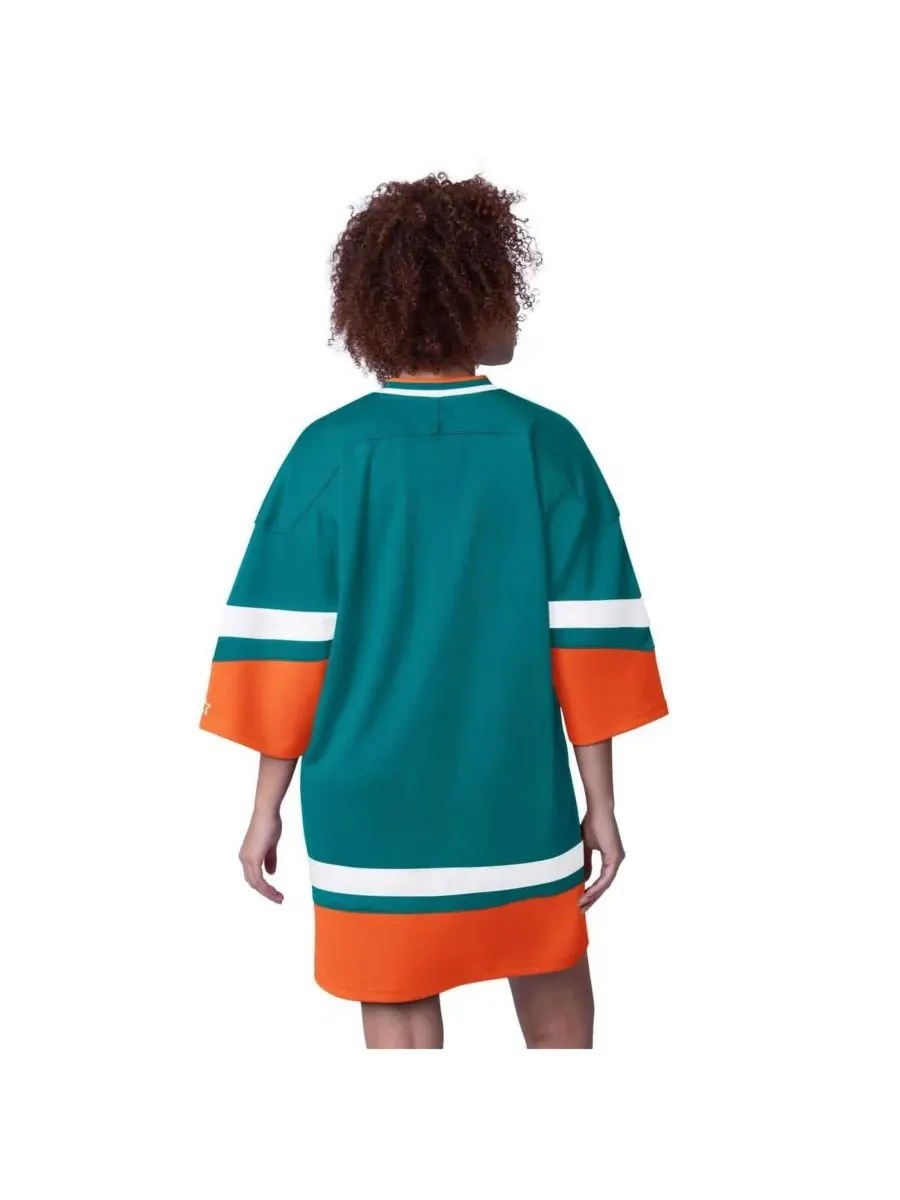 Женское платье-кроссовки Aqua Miami Dolphins Slap Shot с рукавами 3/4 Starter — изображение 2 из 2, голубой