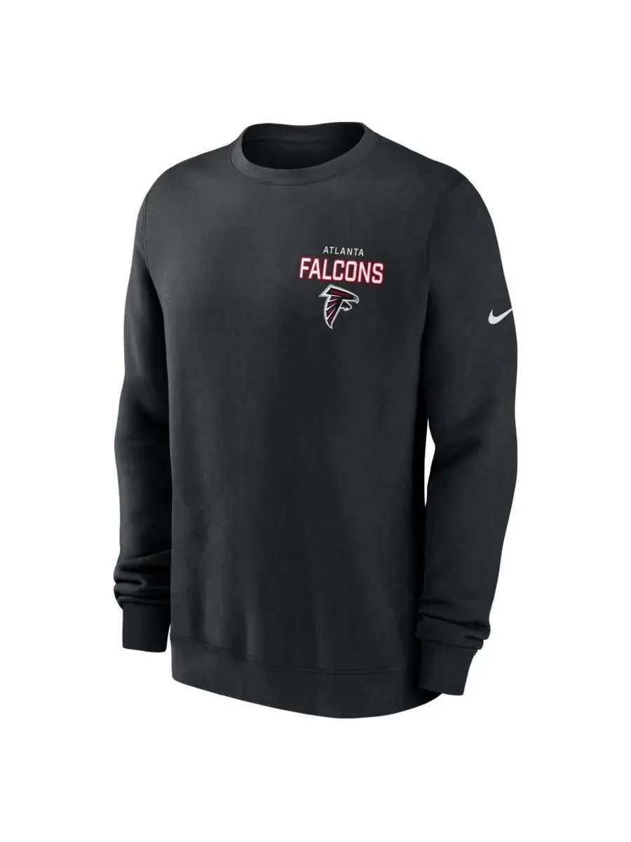Nike Мужская черная флисовая толстовка с логотипом Atlanta Falcons Primetime Club — изображение 2 из 3, черный