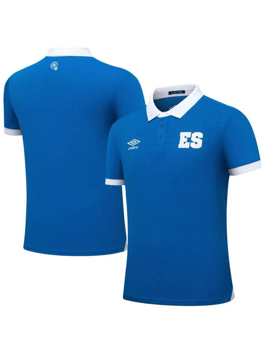 Umbro Детская футболка сборной Сальвадора по футболу 2025 года, синяя, для мальчиков и девочек