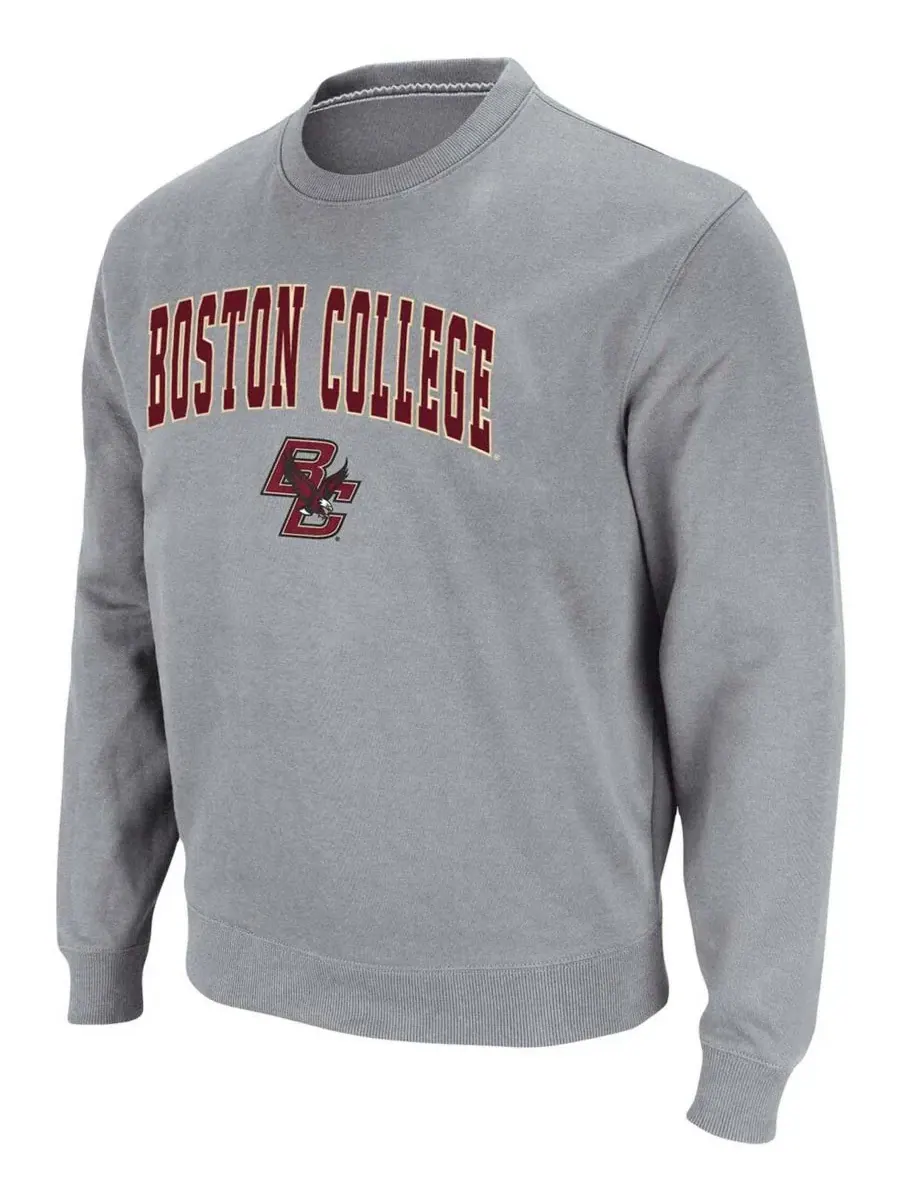 Мужская толстовка с круглым вырезом и логотипом Boston College Eagles Arch Colosseum — изображение 2 из 6, серый