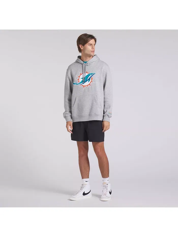 Мужская толстовка с капюшоном Miami Dolphins Legacy из флиса цвета хизер-серый Fanatics — изображение 3 из 5