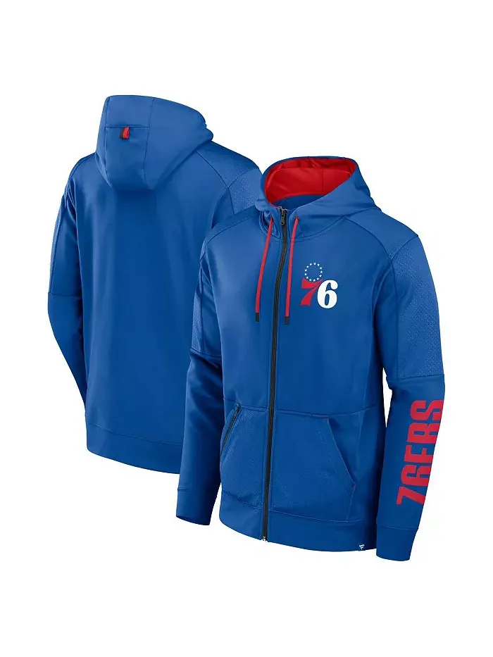 Мужская производительная толстовка с молнией Baller Defender Royal Philadelphia 76ers Fanatics — изображение 1 из 3