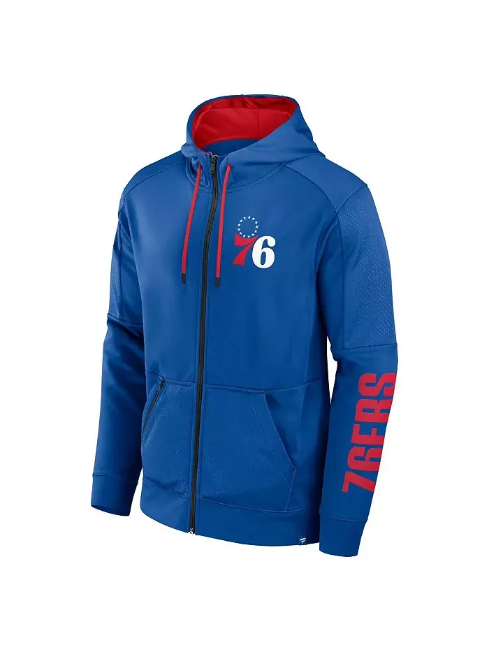 Мужская производительная толстовка с молнией Baller Defender Royal Philadelphia 76ers Fanatics — изображение 2 из 3