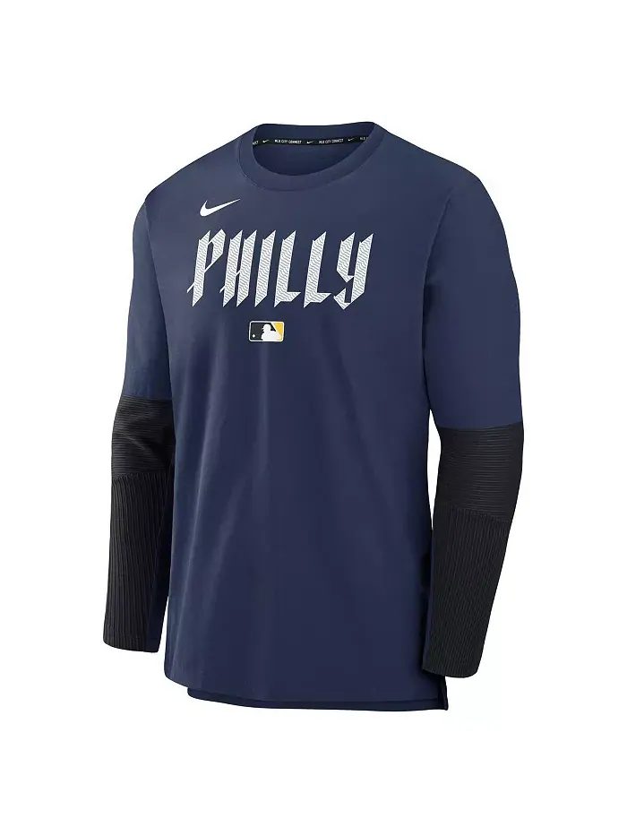 Мужская синяя футболка Philadelphia Phillies Authentic Collection City Connect с длинным рукавом — изображение 3 из 3