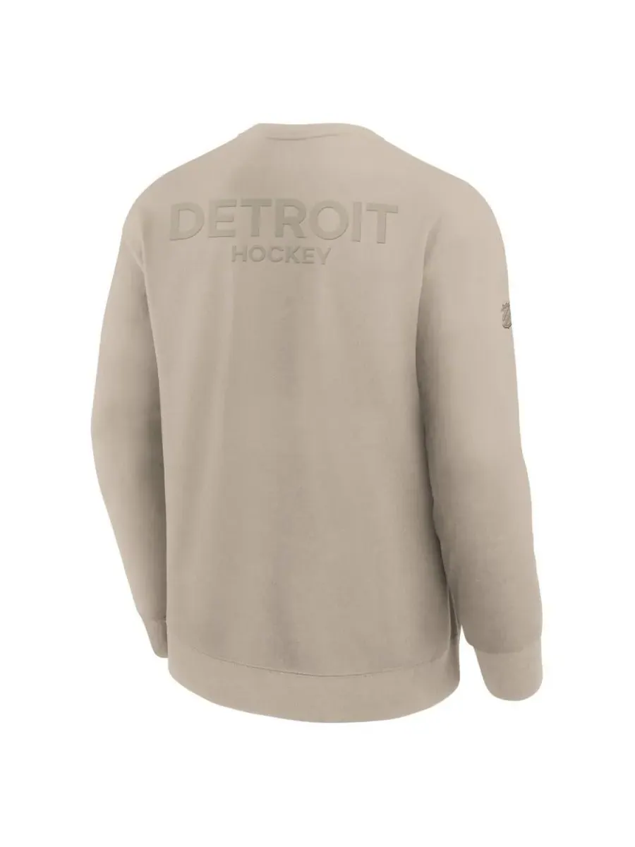 Fanatics Мужская бежевая толстовка Detroit Red Wings Authentic Pro Road Tri-Blend — изображение 3 из 3, бежевый