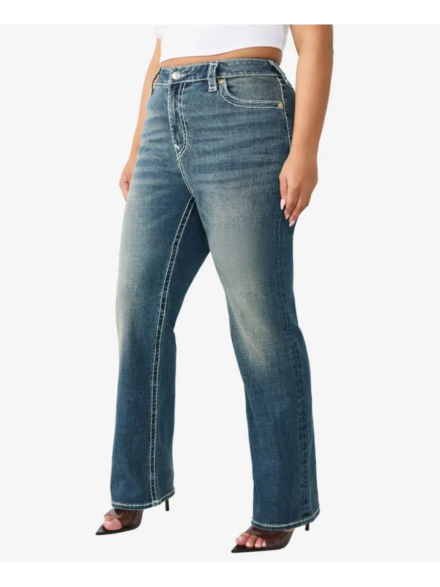 Джинсы Billie Plus Size Mid-Rise Straight Super T Flap Jeans True Religion — изображение 2 из 3