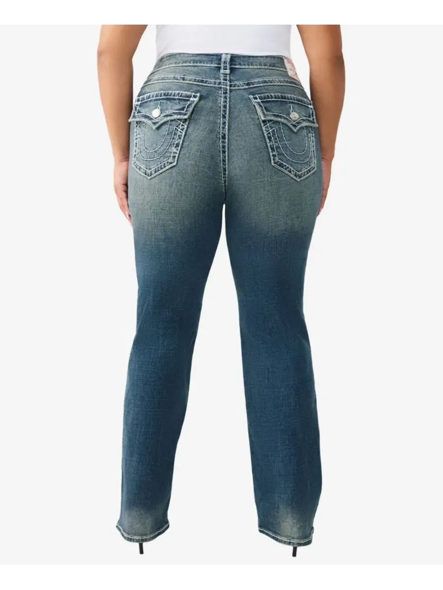 Джинсы Billie Plus Size Mid-Rise Straight Super T Flap Jeans True Religion — изображение 3 из 3
