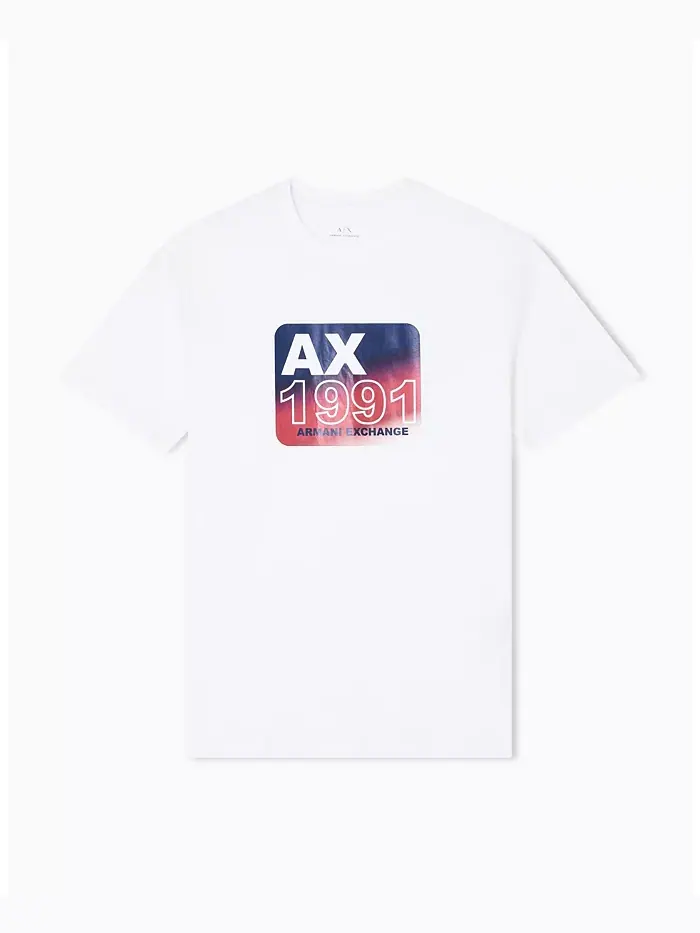 Мужская футболка с графическим принтом Grid Box Logo Badge A|X Armani Exchange — изображение 5 из 5
