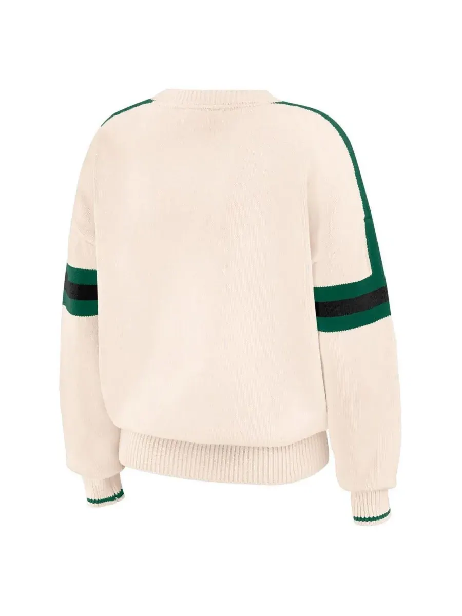 WEAR by Erin Andrews Женский кремовый пуловер в полоску с символикой команды New York Jets — изображение 3 из 3, бежевый