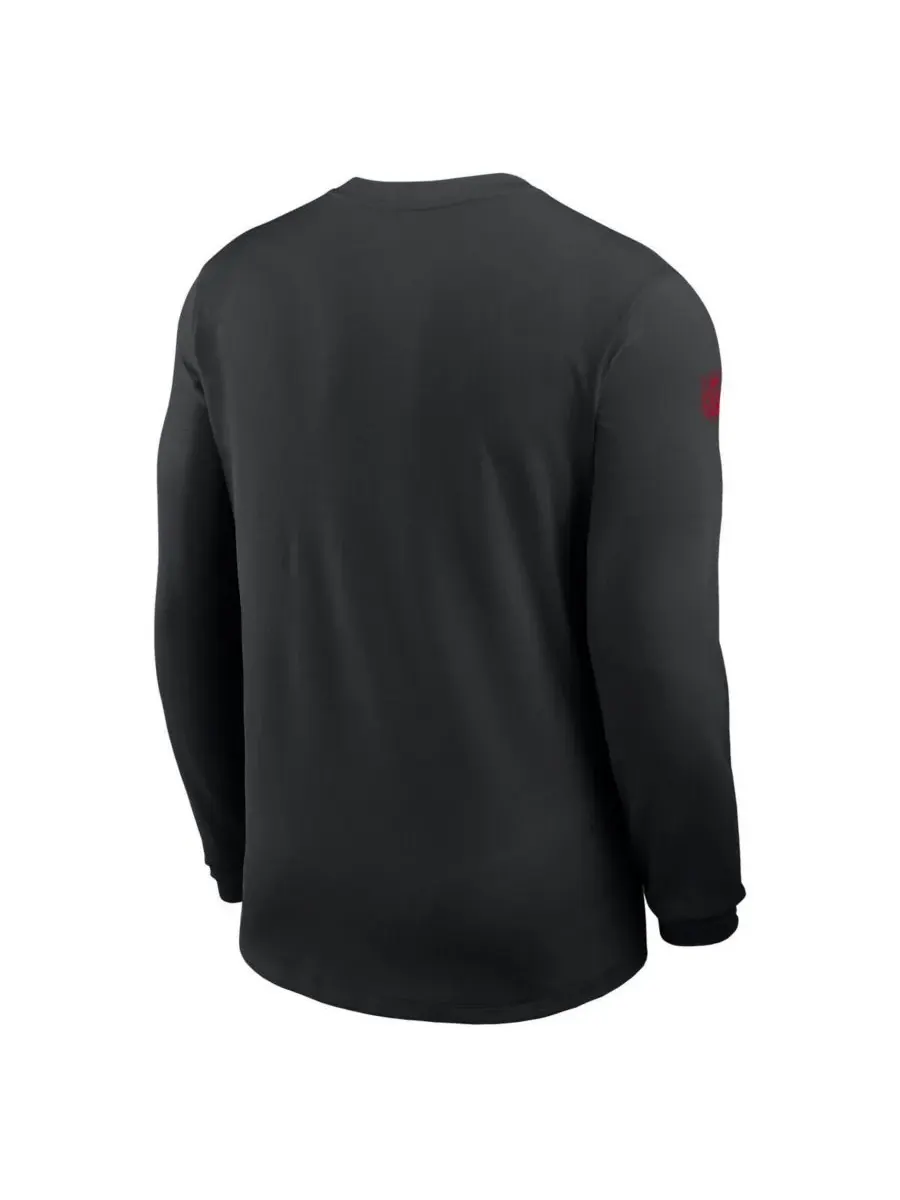 Nike Мужская черная футболка с длинным рукавом Atlanta Falcons Sideline Coach UV Performance — изображение 3 из 3, черный
