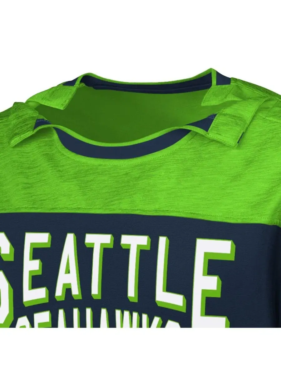 Футболка с длинным рукавом с магнитными кнопками Seattle Seahawks Hail Mary G-III Sports by Carl — изображение 4 из 4