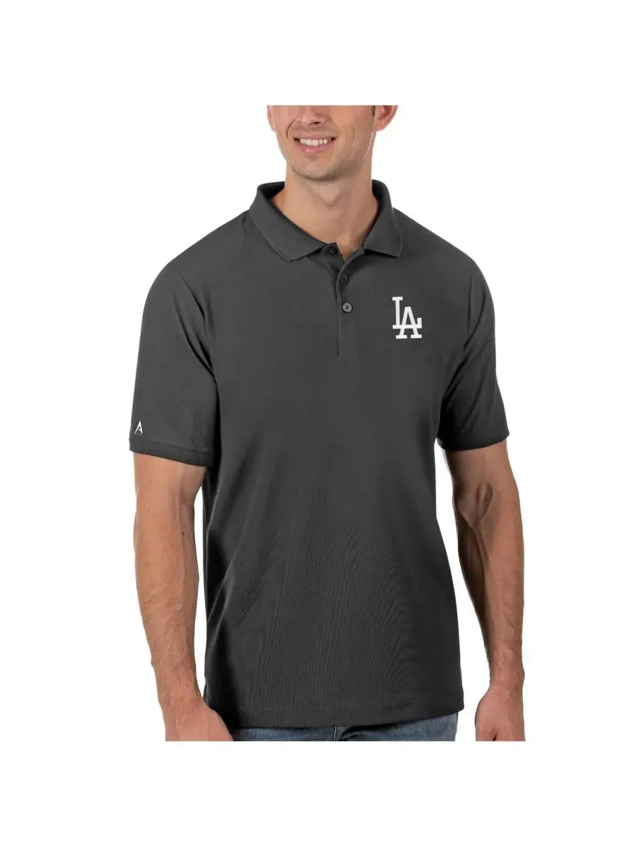 Antigua Мужская серая рубашка-поло Los Angeles Dodgers Legacy Pique — изображение 1 из 1, серый