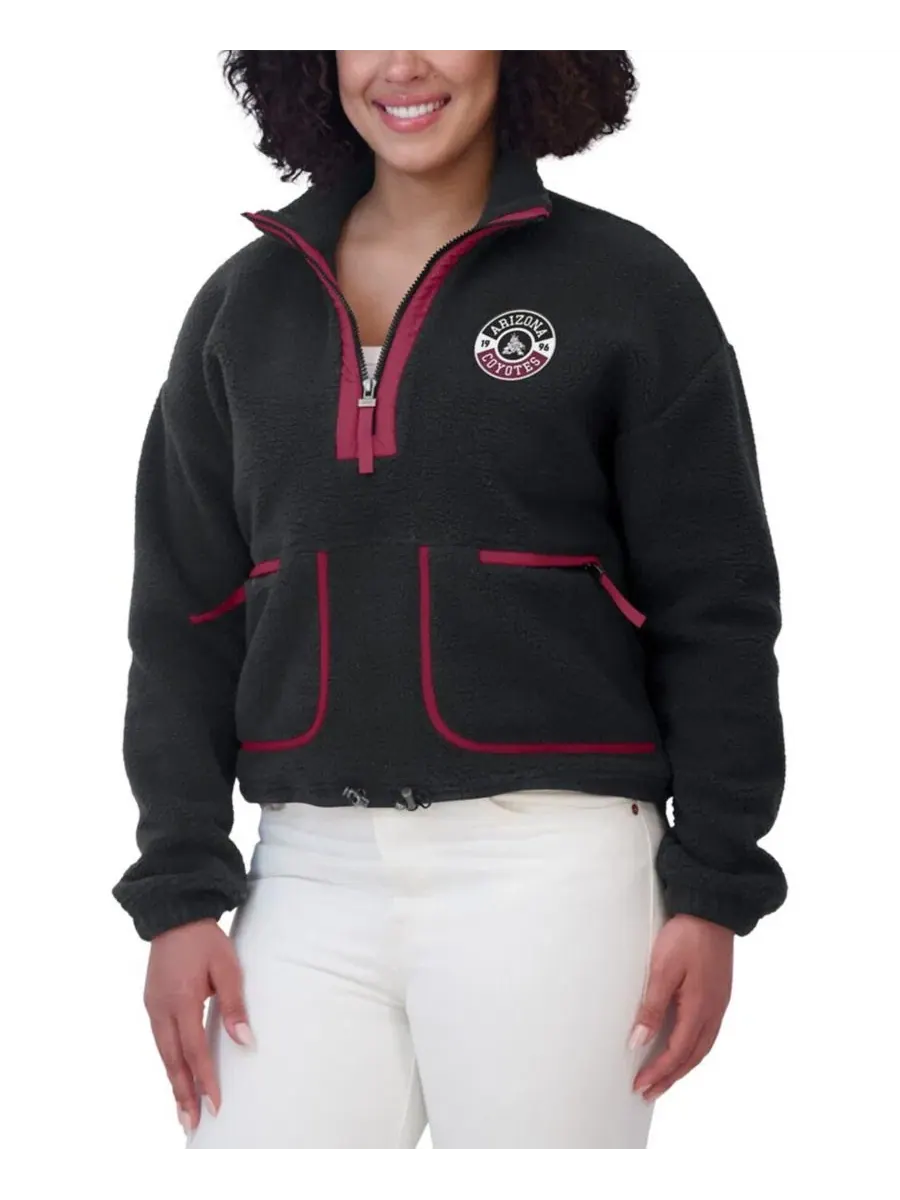 Женская куртка из поларфлиса с полузастежкой-молнией Arizona Coyotes WEAR by Erin Andrews — изображение 4 из 5, черный