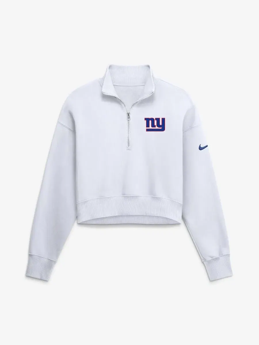 Свитшот оверсайз с четвертью-молнией Nike Phoenix Fleece — изображение 1 из 2, белый