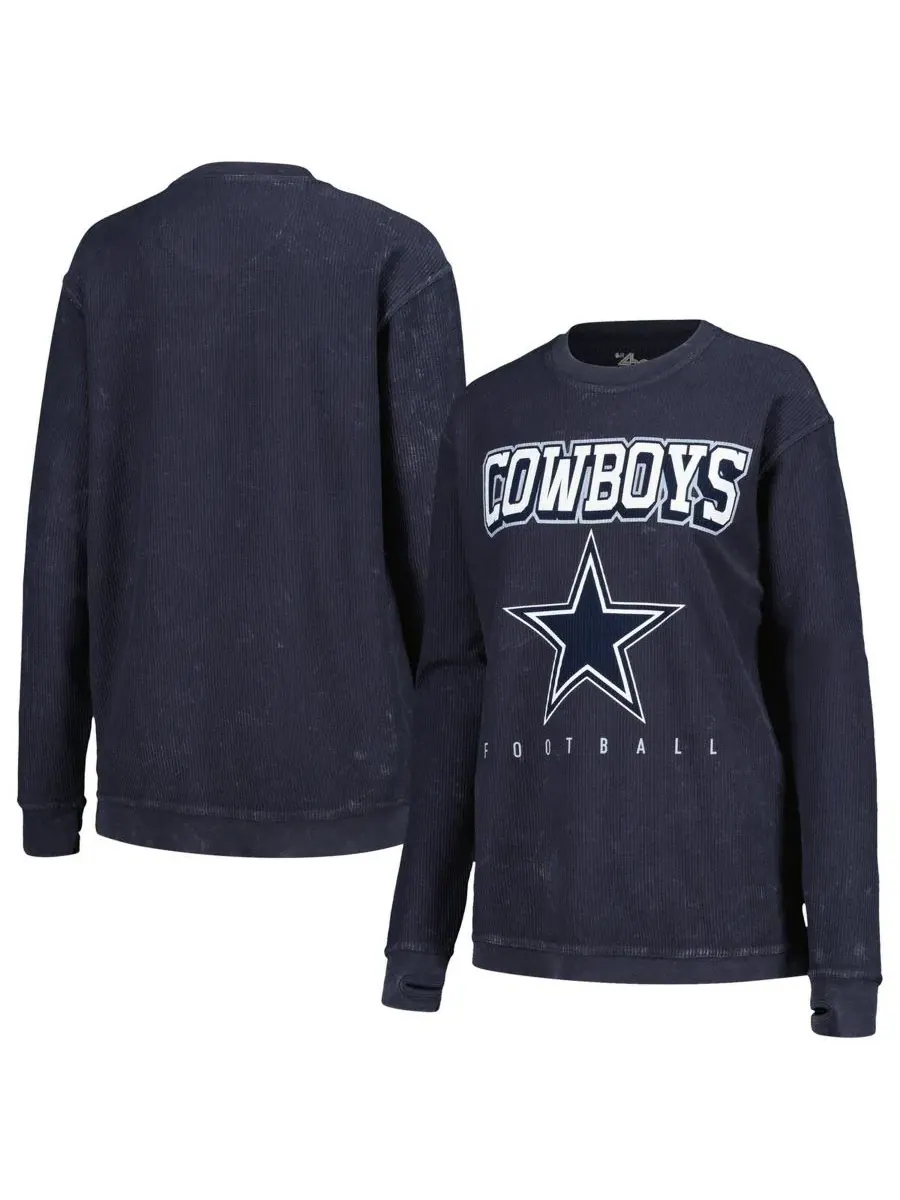 Женский свитшот-пуловер с воротником-хомутом Dallas Cowboys бренда G-III 4Her by Carl Banks — изображение 1 из 3, темно-синий