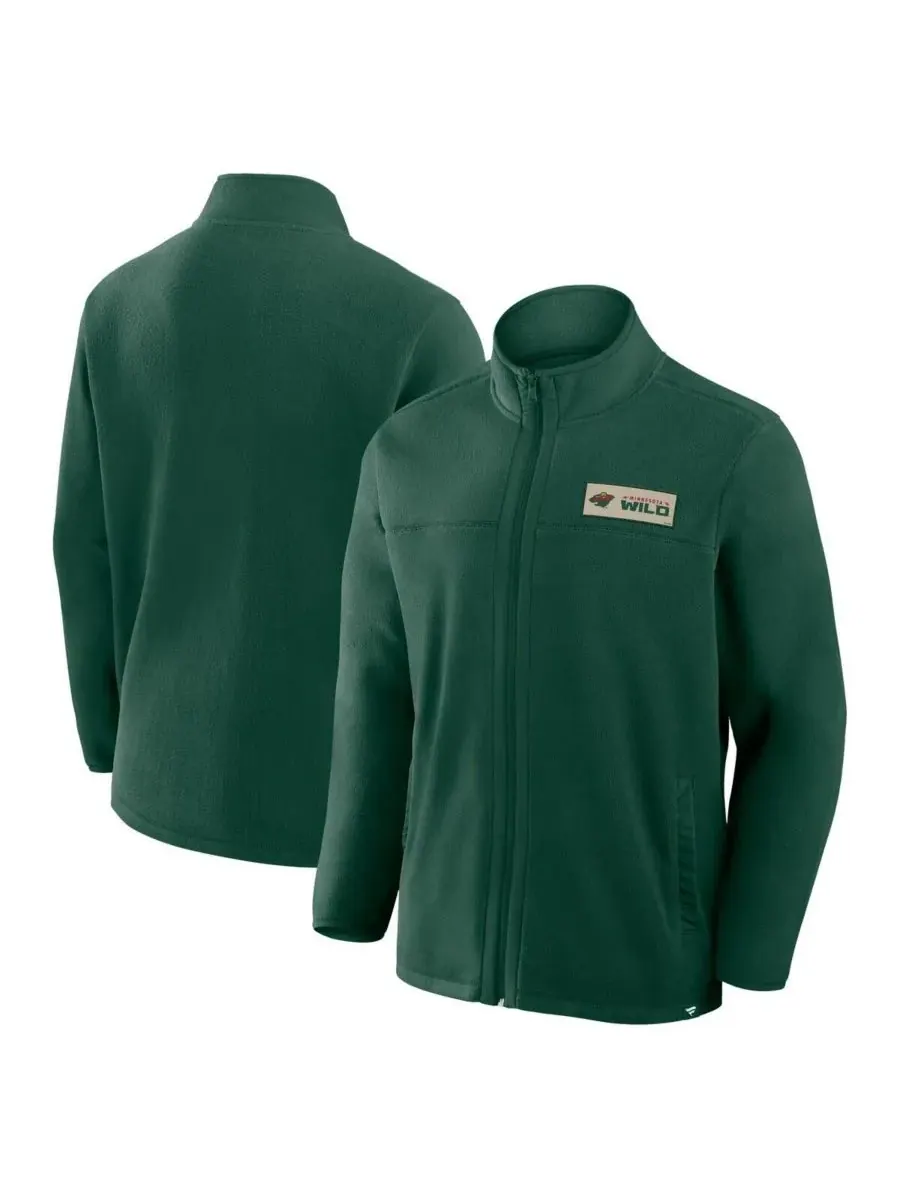 Fanatics Мужская зеленая флисовая куртка Minnesota Wild Home на молнии — изображение 1 из 3, зеленый