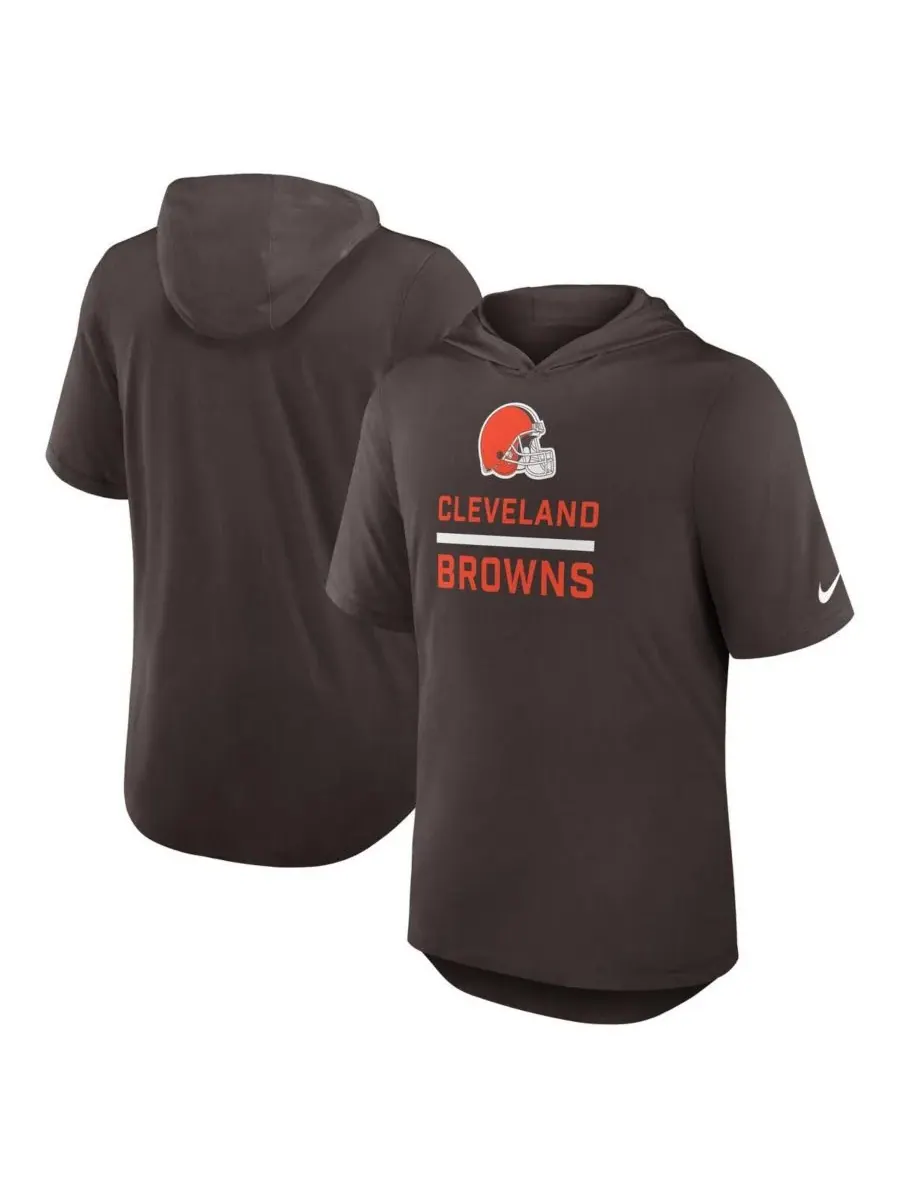 Nike Мужская коричневая толстовка с капюшоном Cleveland Browns Lockup из смешанной ткани — изображение 1 из 3, коричневый