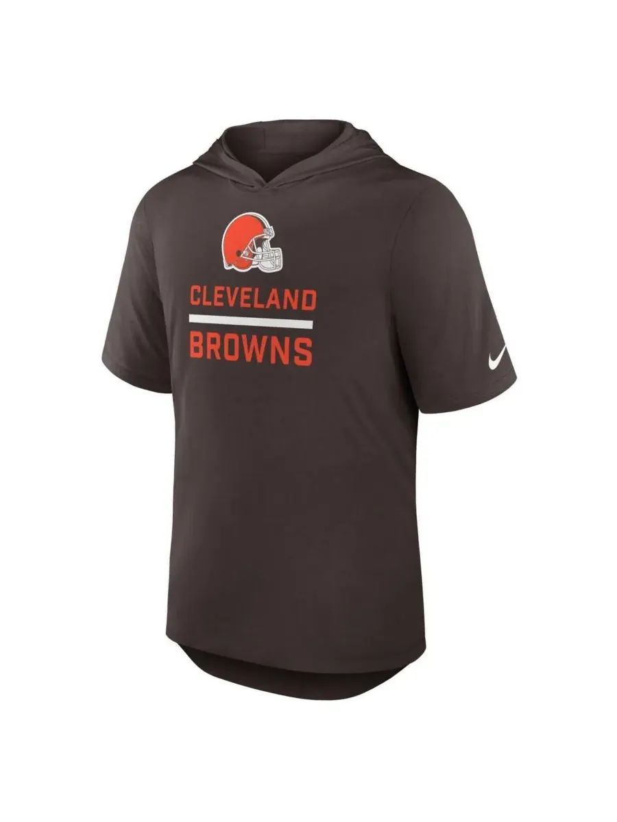 Nike Мужская коричневая толстовка с капюшоном Cleveland Browns Lockup из смешанной ткани — изображение 2 из 3, коричневый