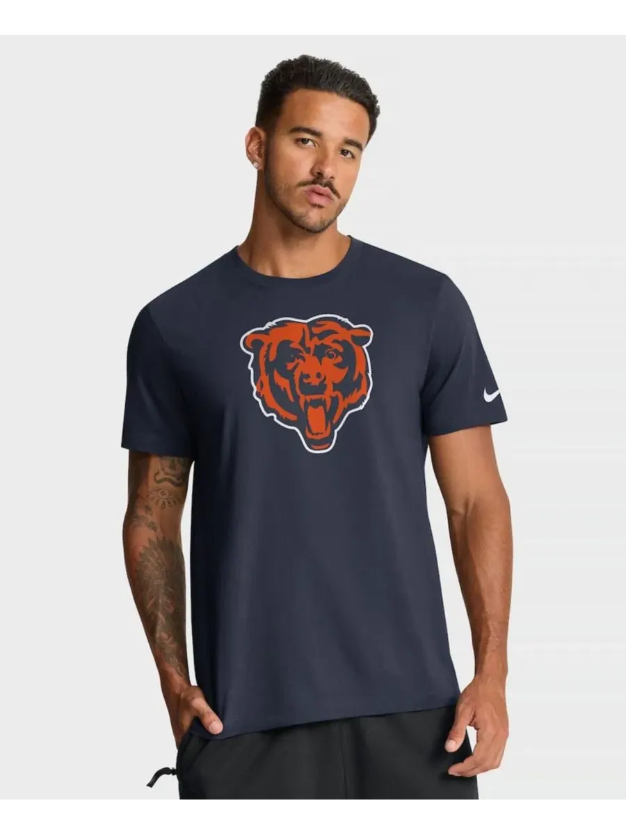 Футболка с принтом Chicago Bears Essential Logo Nike — изображение 1 из 3, темно-синий