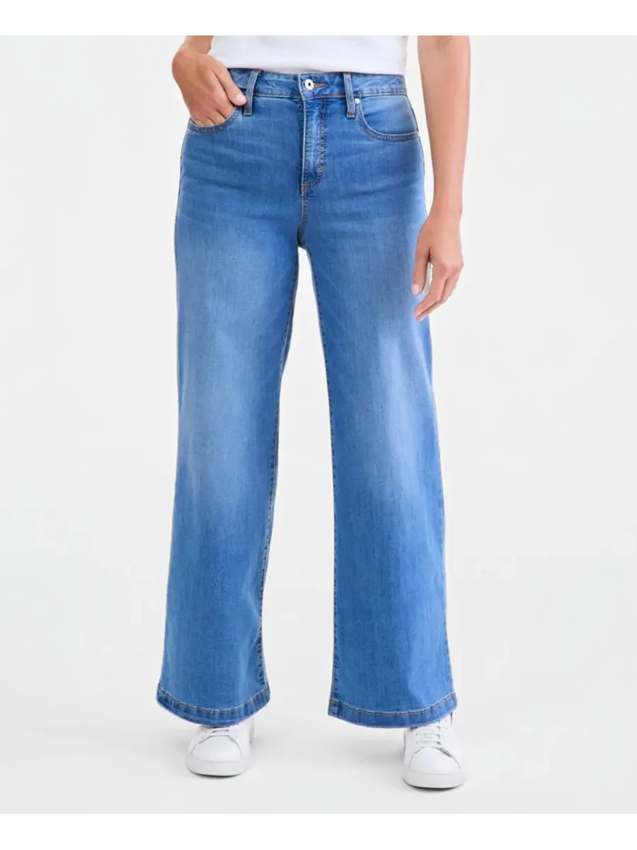 Джинсы прямого кроя с высокой посадкой Petite Beech Wash Style & Co, Beech Wash — изображение 3 из 4
