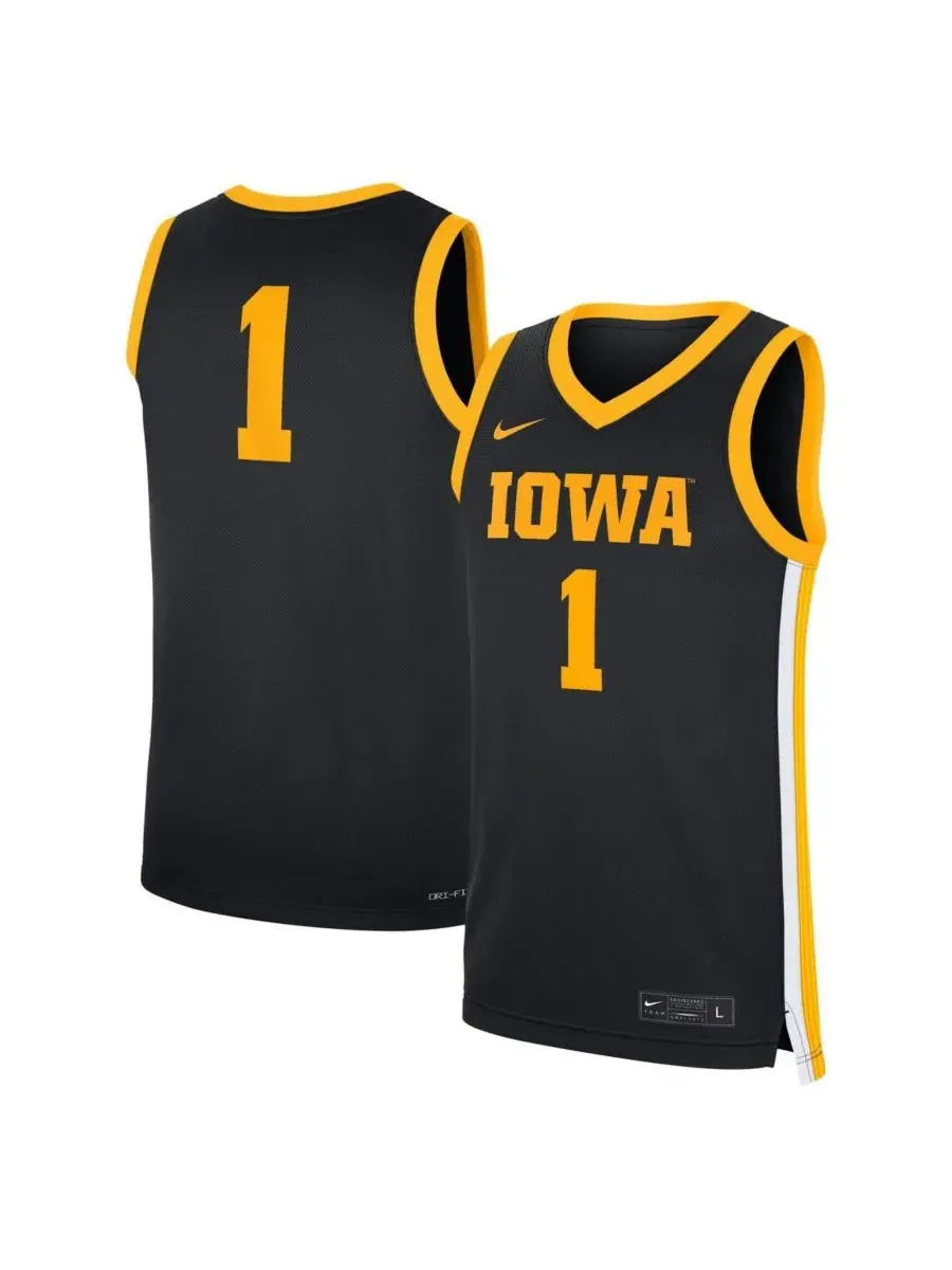 Nike Мужская черная выездная футболка Iowa Hawkeyes (реплика) — изображение 1 из 3, черный