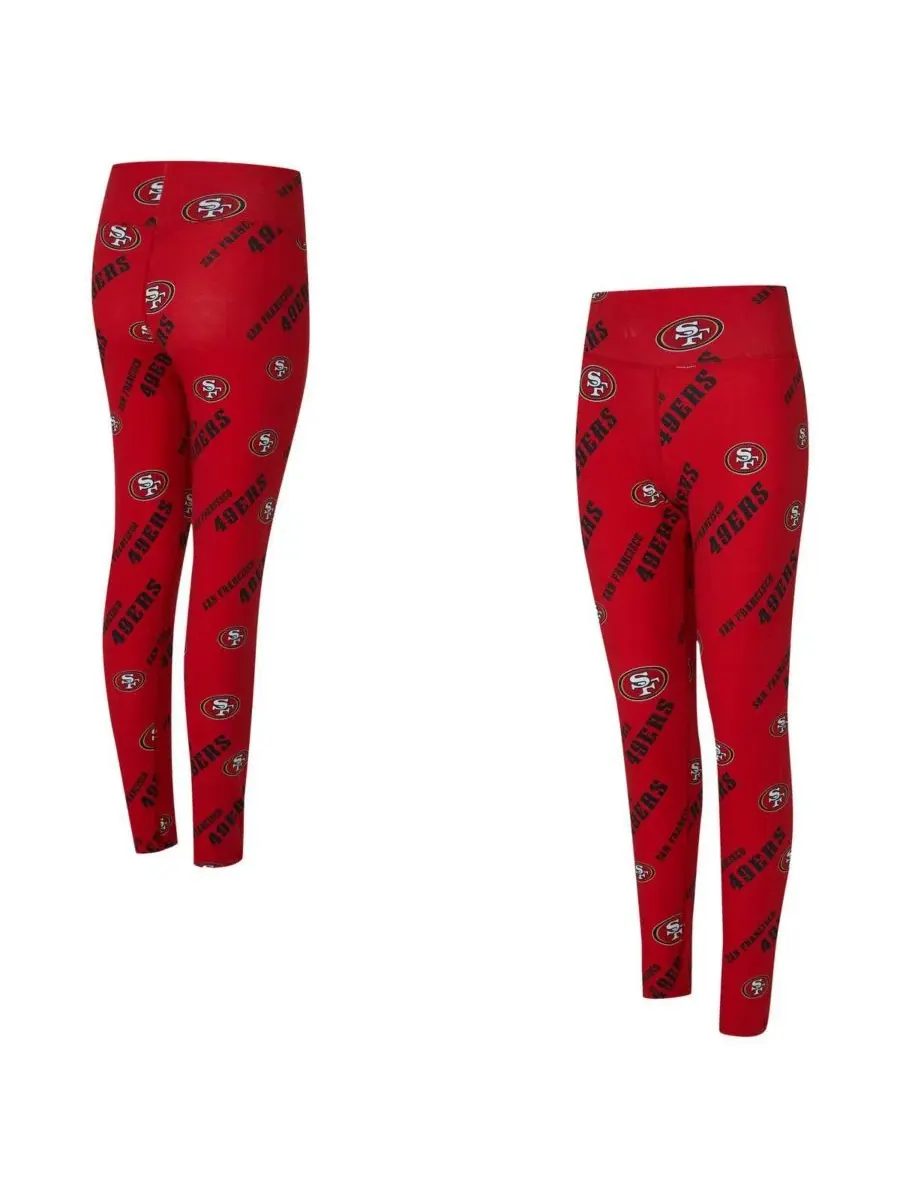 Concepts Sport Женские леггинсы алого цвета с мозаичным принтом San Francisco 49ers — изображение 1 из 3, алый