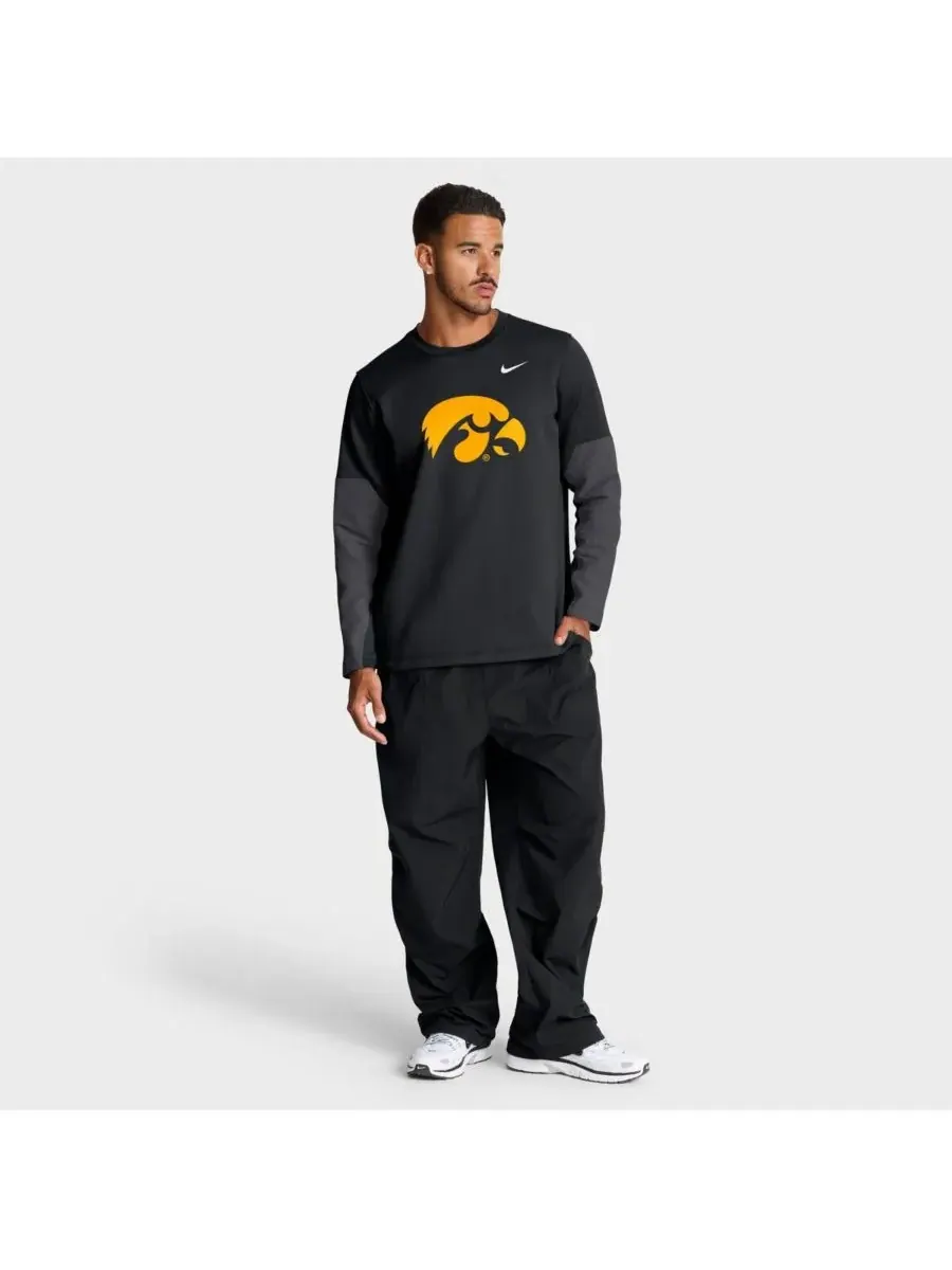 Nike Мужская черная футболка с длинным рукавом Iowa Hawkeyes 2025 Sideline Coach Performance — изображение 3 из 5, черный