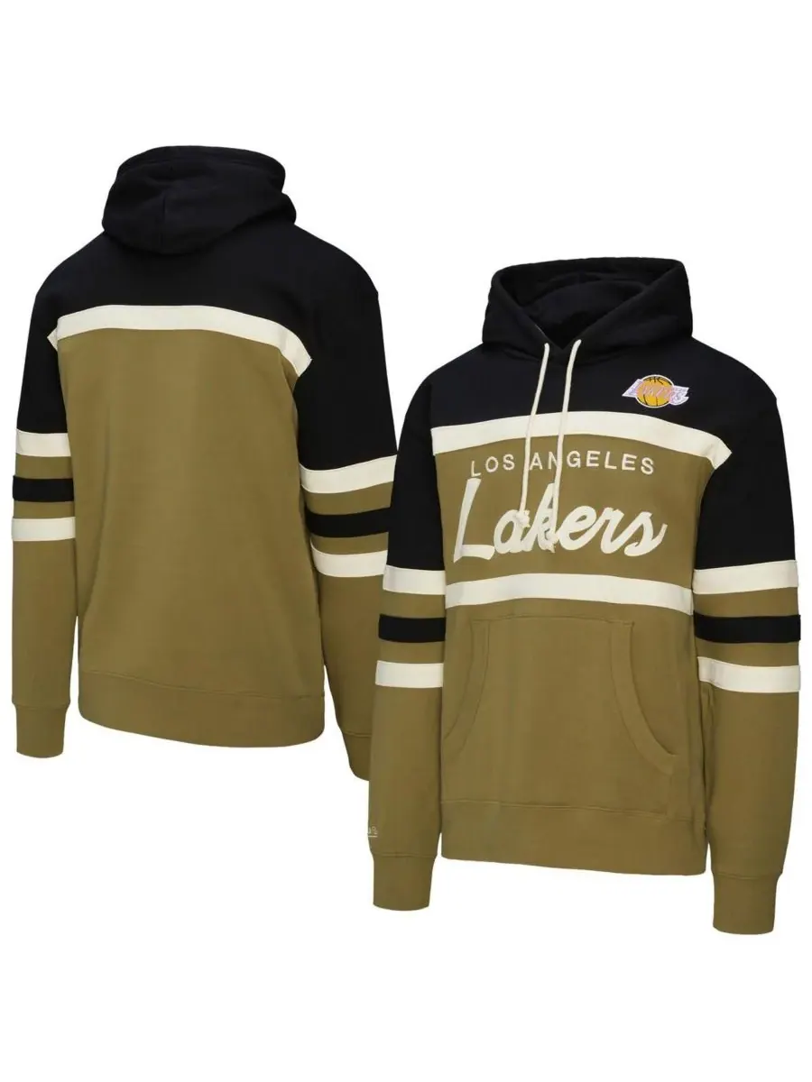 Mitchell & Ness Мужская толстовка Los Angeles Lakers Double Clutch Head Coach оливково-черного цвета — изображение 1 из 3