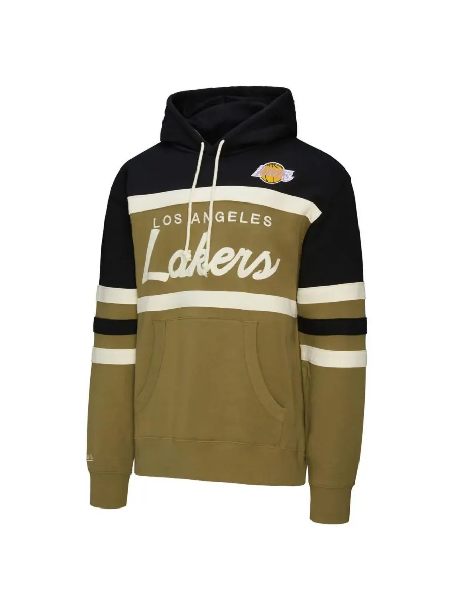 Mitchell & Ness Мужская толстовка Los Angeles Lakers Double Clutch Head Coach оливково-черного цвета — изображение 2 из 3