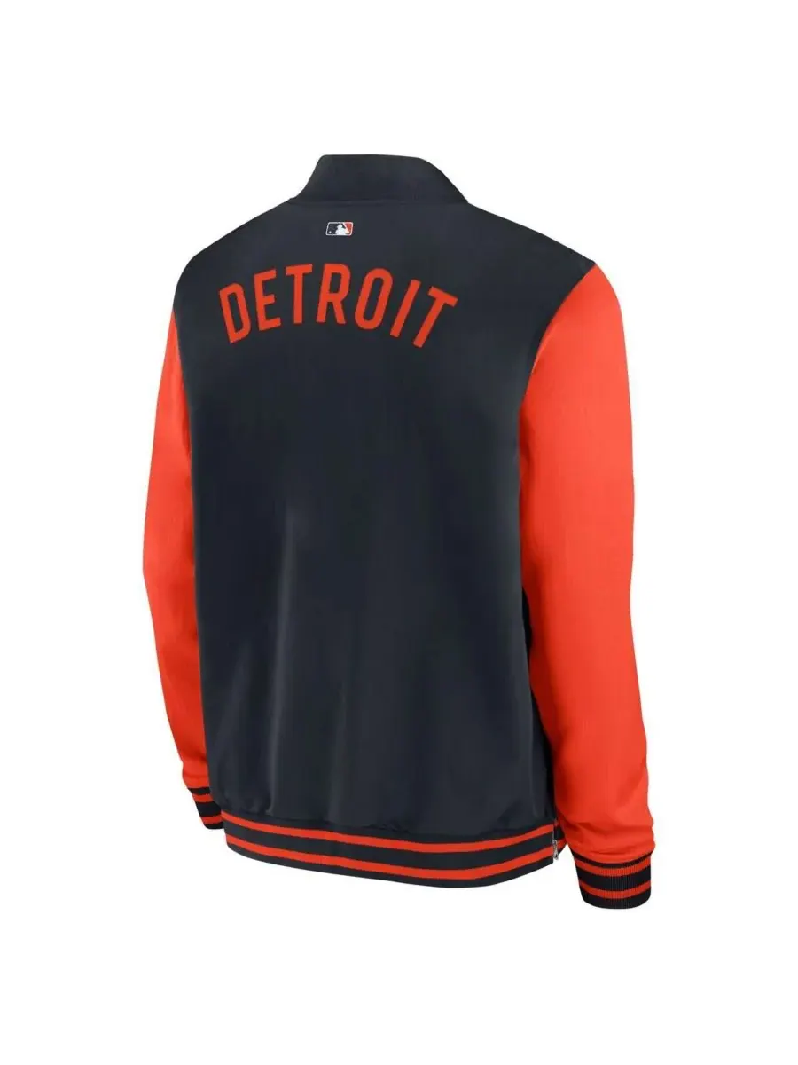 Nike Мужская темно-синяя/оранжевая куртка-бомбер Detroit Tigers Authentic Collection Dugout на — изображение 2 из 3