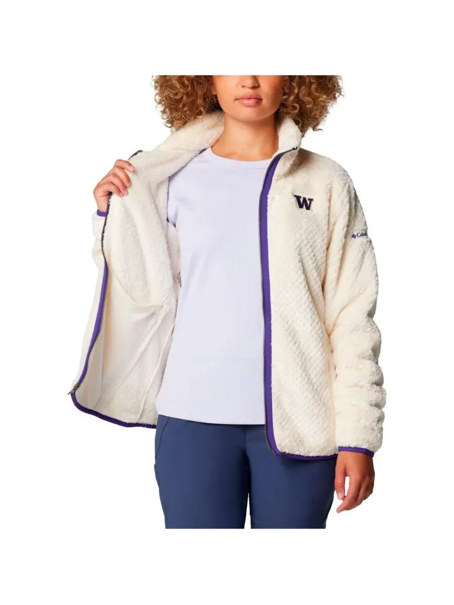 Columbia Женская кремовая куртка Washington Huskies Fireside II Sherpa на молнии — изображение 2 из 3, бежевый