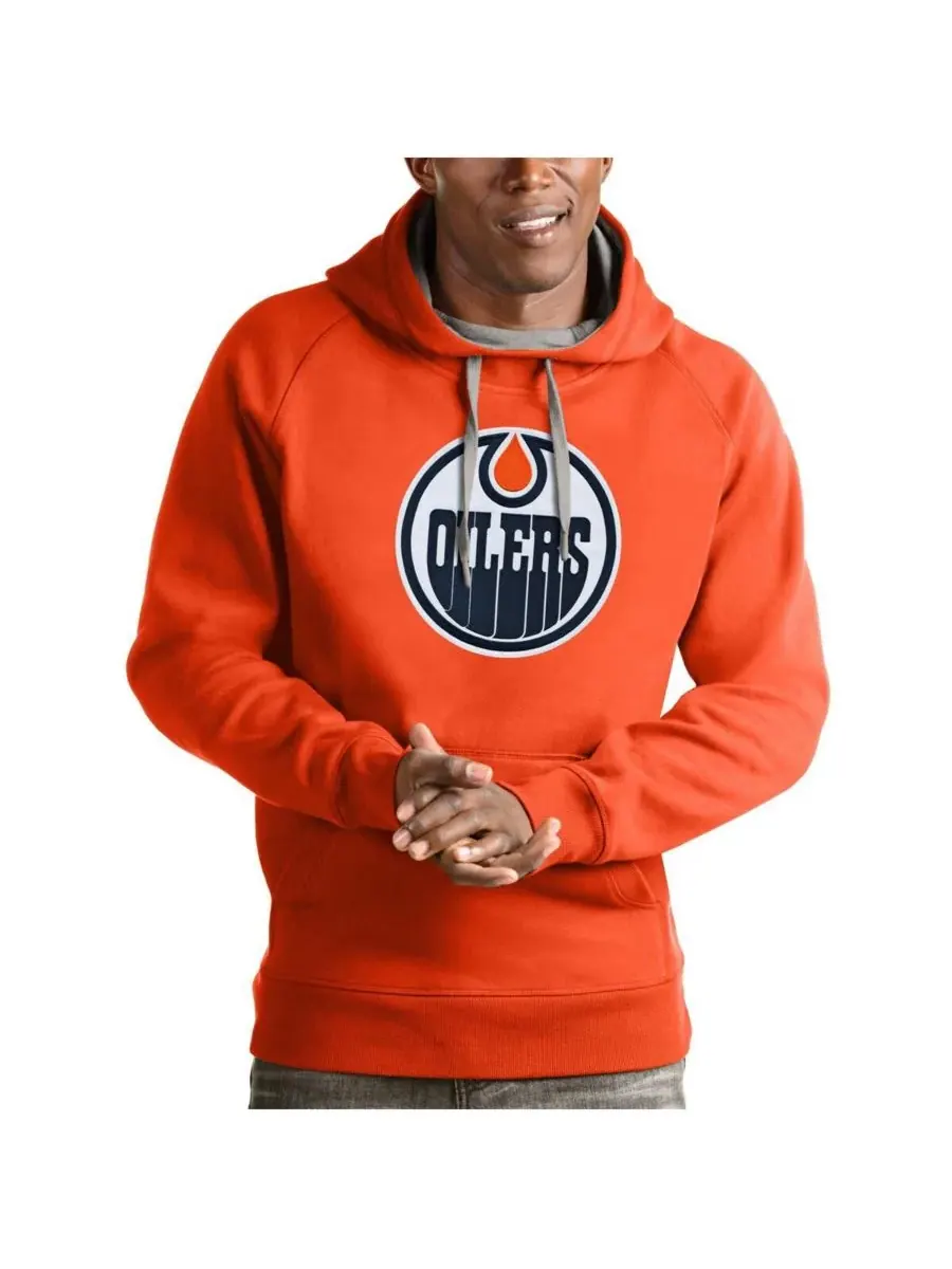 Antigua Мужская оранжевая толстовка с капюшоном и логотипом Edmonton Oilers Victory — изображение 1 из 1, оранжевый