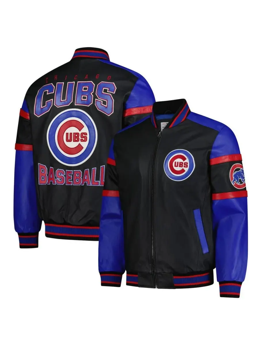 G-III Sports by Carl Banks Мужская черная кожаная куртка-бомбер Chicago Cubs на молнии