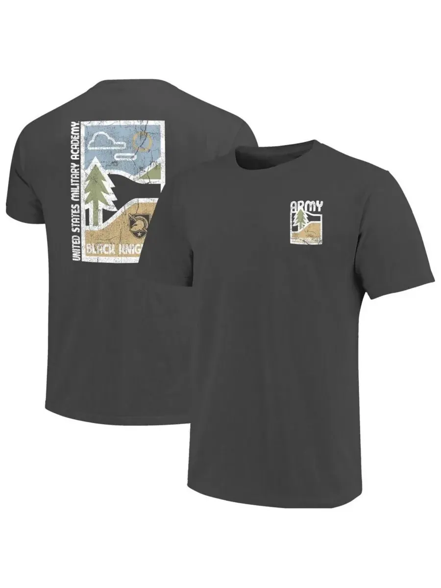 Image One Мужская футболка Graphite Army Black Knights Comfort Colors Minimal Vista с потертым — изображение 1 из 3, серый