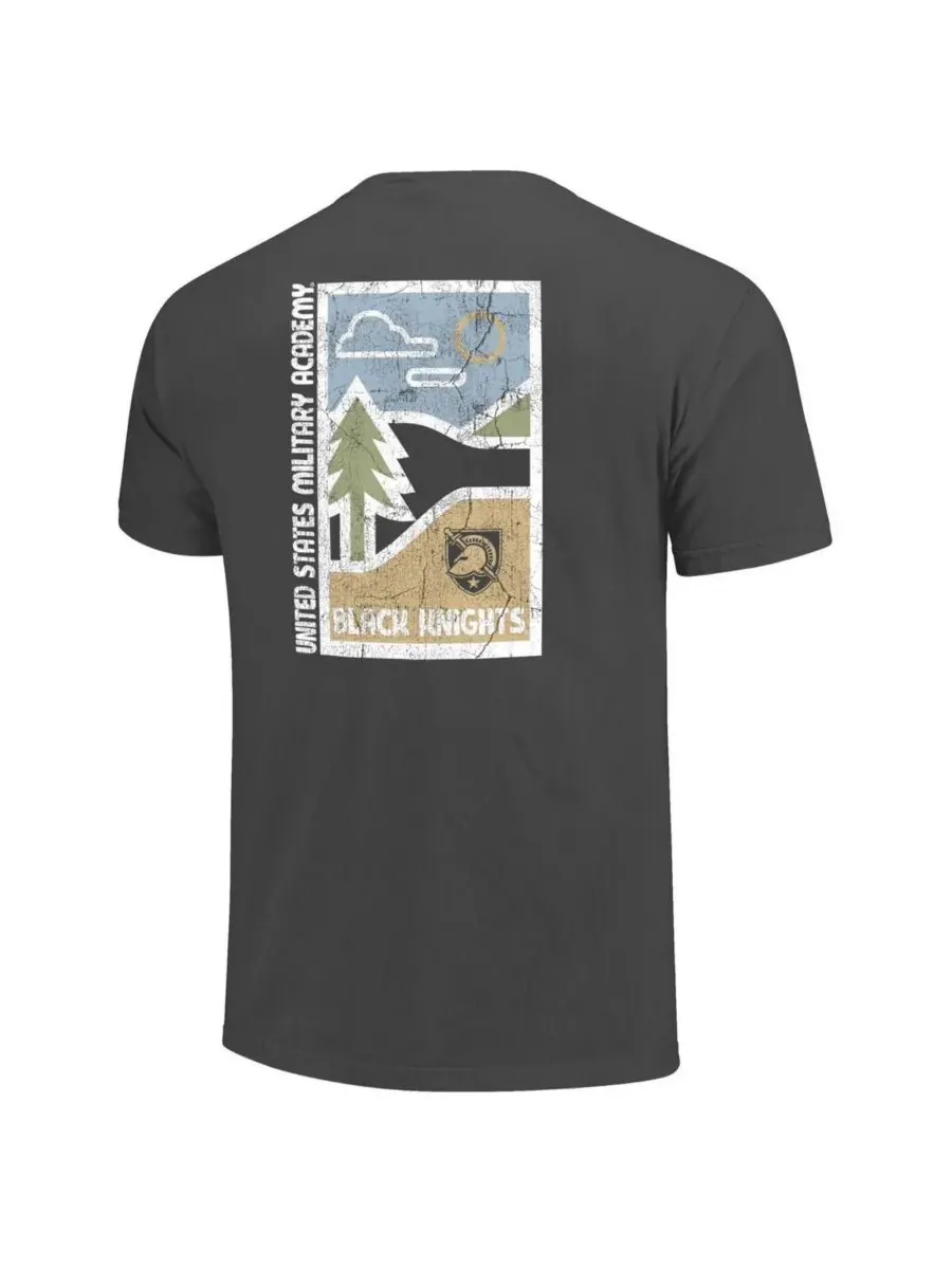 Image One Мужская футболка Graphite Army Black Knights Comfort Colors Minimal Vista с потертым — изображение 3 из 3, серый
