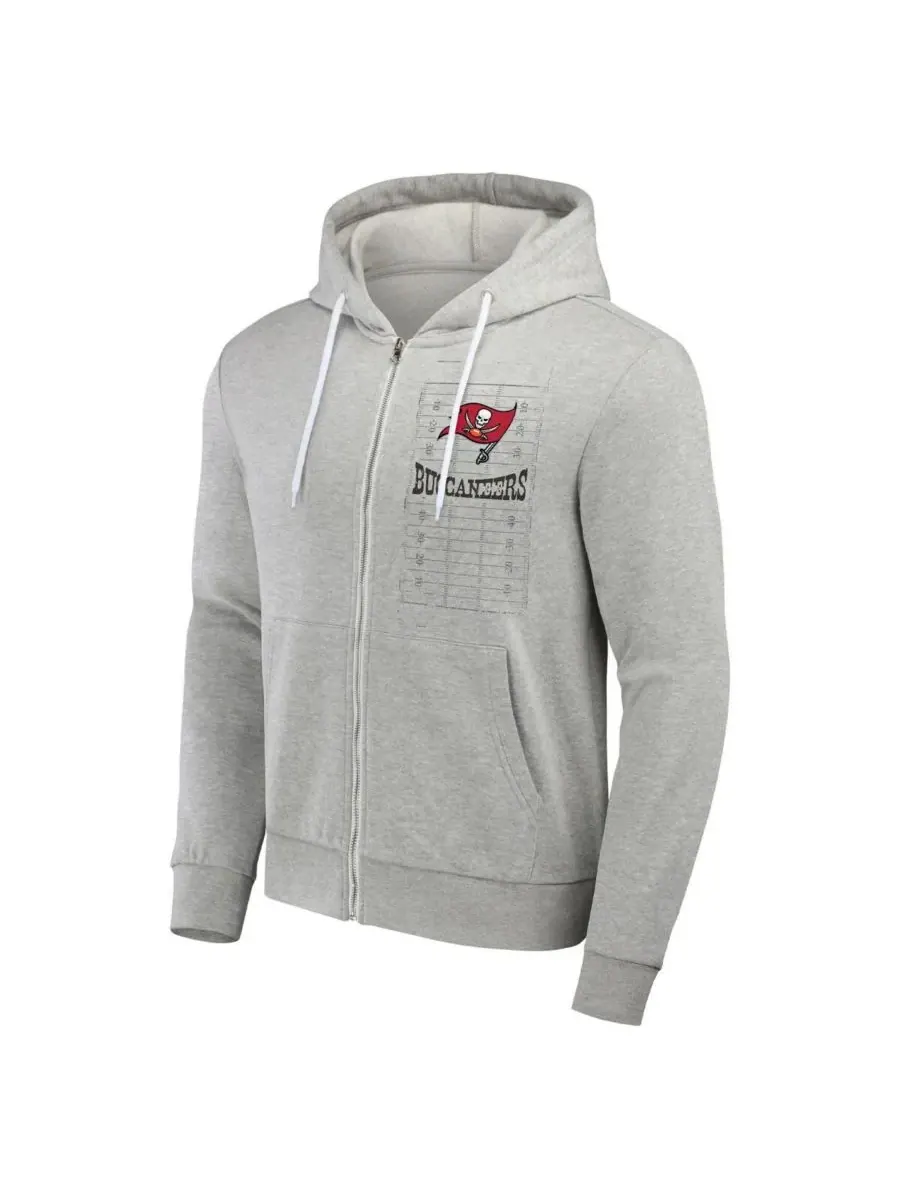 Fanatics Мужская толстовка на молнии NFL x Darius Rucker Collection Heather Gray Tampa Bay — изображение 3 из 3, серый