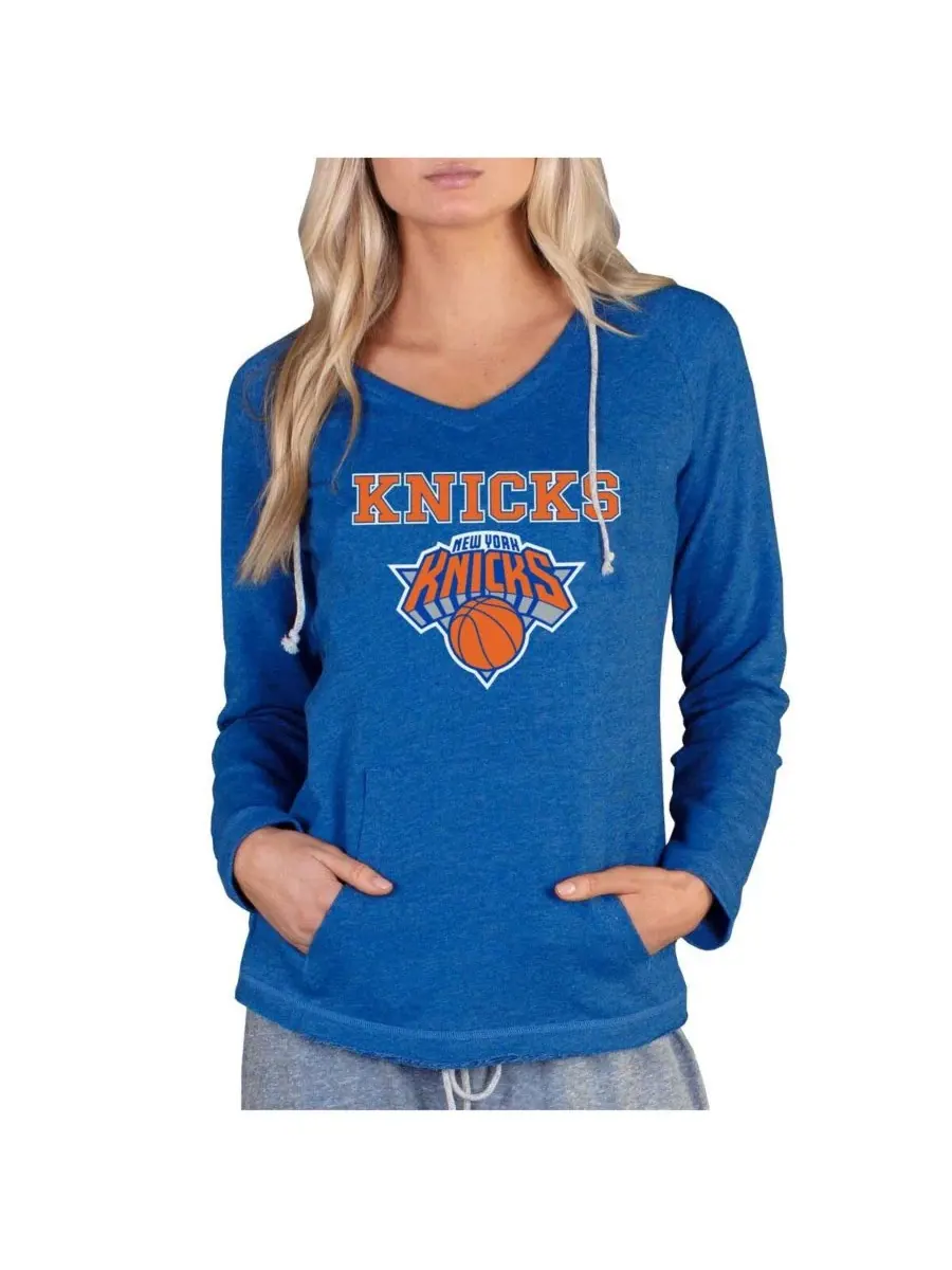 Женская королевская махровая толстовка New York Knicks Mainstream Terry с капюшоном Concepts Sport — изображение 1 из 1